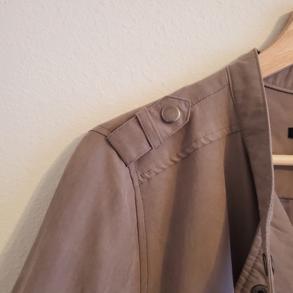 Staccato Taupe Lightweight Faux Suede Satin Lined Moto Jacket Outerwear - Picture 10 of 15